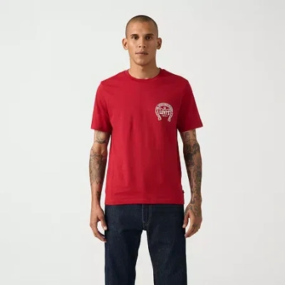 Levi 's Mens Crew Neck Short Sleeve Graphic T-shirt In Red