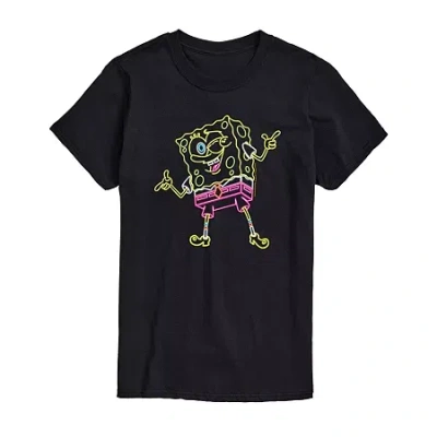 Hybrid Tees Mens Crew Neck Short Sleeve Classic Fit Spongebob Graphic T-shirt In Black