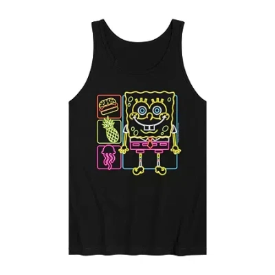 Hybrid Tees Mens Crew Neck Sleeveless Spongebob Tank Top In Black