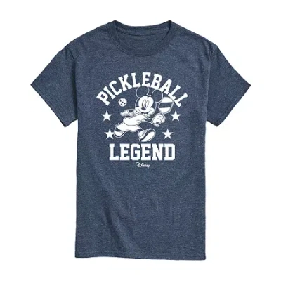 Hybrid Tees Mens Short Sleeve Mickey Mouse Pickleball Graphic T-shirt In Blue