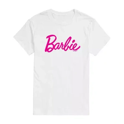 Novelty Mens Short Sleeve Barbie Graphic T-shirt In White