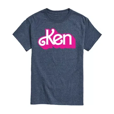 Novelty Mens Short Sleeve Barbie Graphic T-shirt In Blue