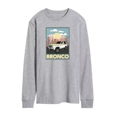 Novelty Mens Long Sleeve Ford Bronco Graphic T-shirt In Gray