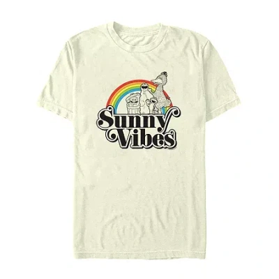 Novelty Mens Short Sleeve Sesame Street Graphic T-shirt In White