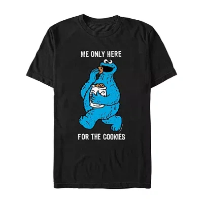 Novelty Mens Short Sleeve Sesame Street Graphic T-shirt In Black