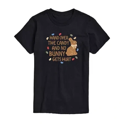 Novelty Mens Short Sleeve Easter Graphic T-shirt In Black