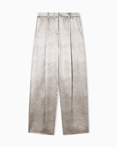 Giorgio Armani Tussah Silk Single-pleat Trousers In Neutral
