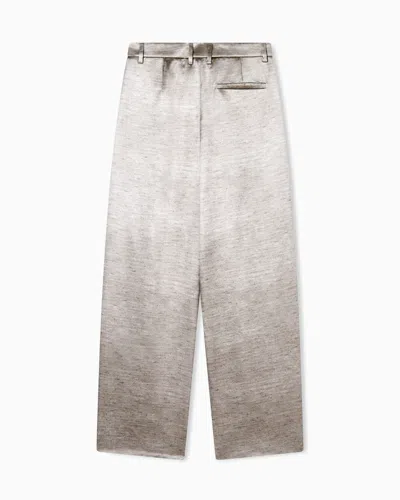 Giorgio Armani Tussah Silk Single-pleat Trousers In Neutral