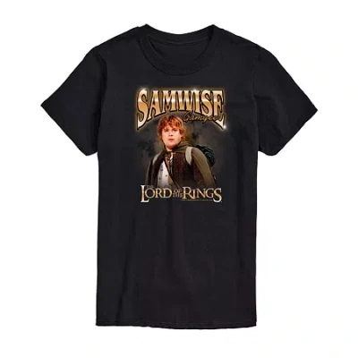 Novelty Mens Short Sleeve Lord Of The Rings Graphic T-shirt In Black