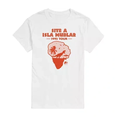 Novelty Mens Short Sleeve Jurassic Park Graphic T-shirt In White