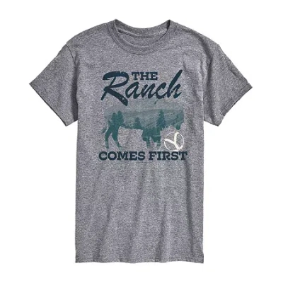 Novelty Mens Short Sleeve Yellowstone Graphic T-shirt In Gray