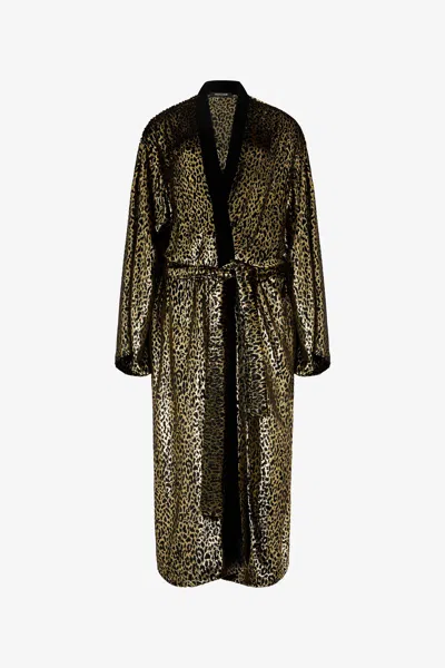 Roberto Cavalli Fil Coupé Leopard Print Coat In Animal Print