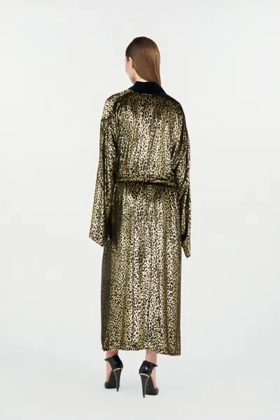 Roberto Cavalli Fil Coupé Leopard Print Coat In Animal Print