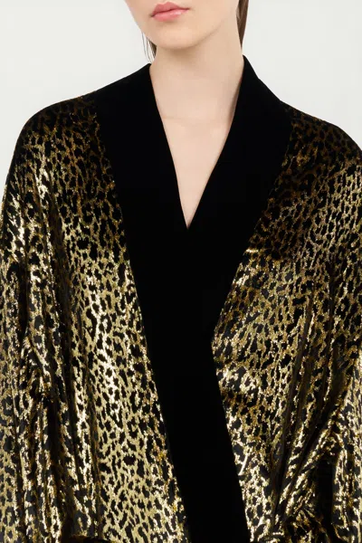 Roberto Cavalli Fil Coupé Leopard Print Coat In Animal Print