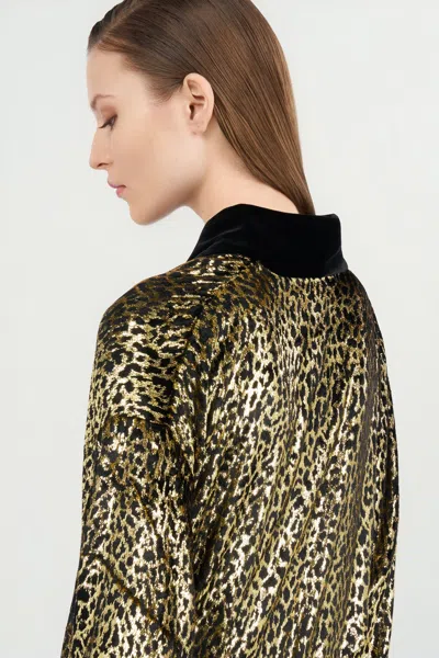 Roberto Cavalli Fil Coupé Leopard Print Coat In Animal Print