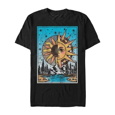 Novelty Mens Short Sleeve Graphic T-shirt In Black