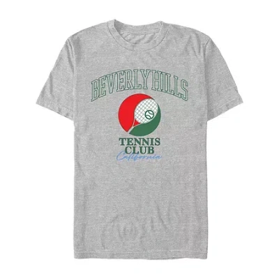 Novelty Mens Short Sleeve Tennis Graphic T-shirt In Gray
