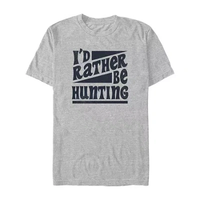 Novelty Mens Short Sleeve Hunting Graphic T-shirt In Gray