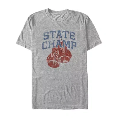 Novelty Mens Short Sleeve Boxing Graphic T-shirt In Gray