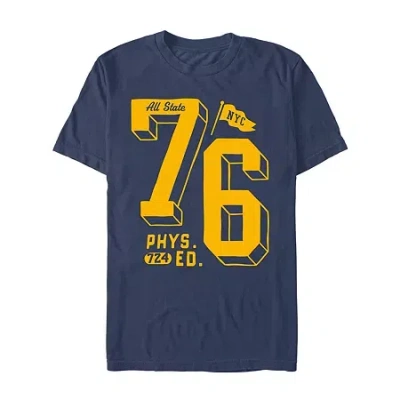 Novelty Mens Short Sleeve Graphic T-shirt In Blue