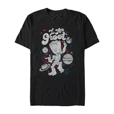 Novelty Mens Short Sleeve Groot Graphic T-shirt In Black