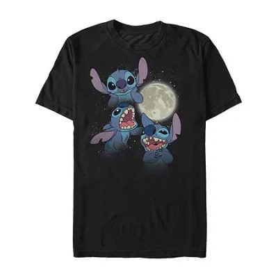 Novelty Mens Short Sleeve Stitch Graphic T-shirt In Black