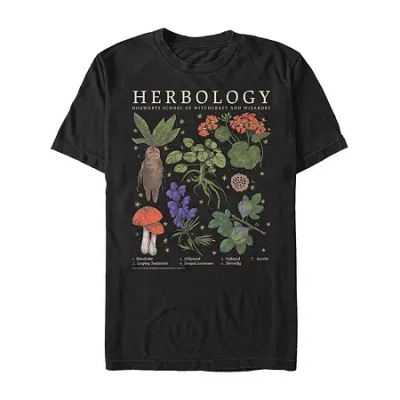 Novelty Mens Short Sleeve Herbology Graphic T-shirt In Black