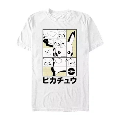 Novelty Mens Short Sleeve Pokemon Graphic T-shirt In White