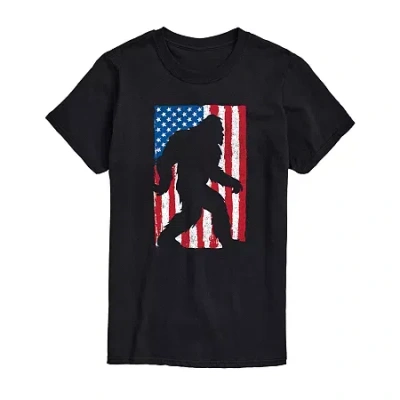 Novelty Mens Short Sleeve Americana Graphic T-shirt In Black