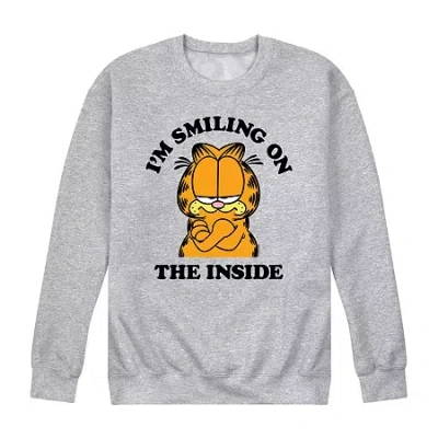 Novelty Mens Long Sleeve Garfield Sweatshirt In Gray