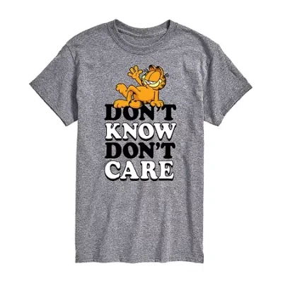 Novelty Mens Short Sleeve Garfield Graphic T-shirt In Gray