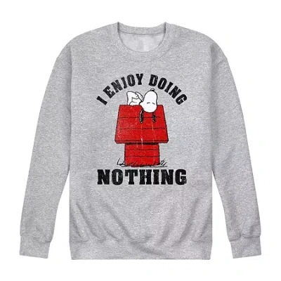 Novelty Mens Long Sleeve Peanuts Sweatshirt In Gray