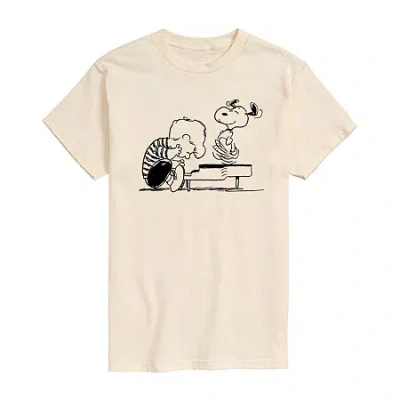 Novelty Mens Short Sleeve Peanuts Graphic T-shirt In Sand