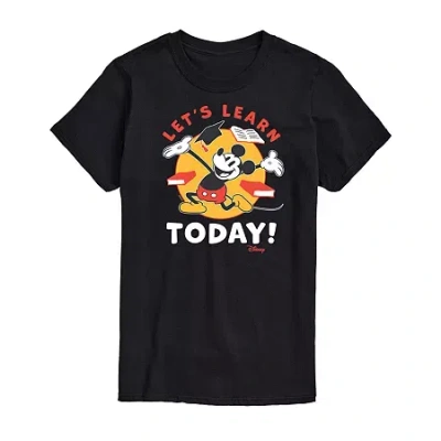 Novelty Mens Short Sleeve Teacher Mickey Mouse Graphic T-shirt In Black