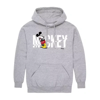 Novelty Mens Long Sleeve Mickey Mouse Hoodie In Gray