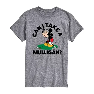 Novelty Mens Short Sleeve Mickey Mouse Graphic T-shirt In Gray