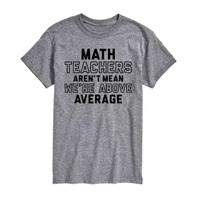 Novelty Mens Short Sleeve Teacher Graphic T-shirt In Gray