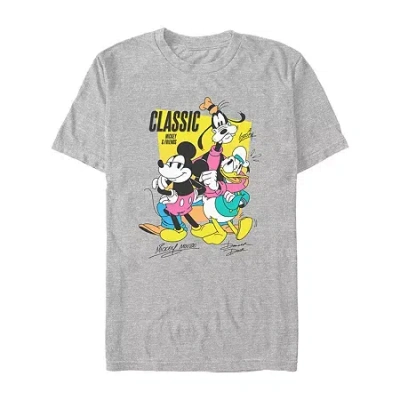 Novelty Mens Short Sleeve Mickey And Friends Graphic T-shirt In Gray