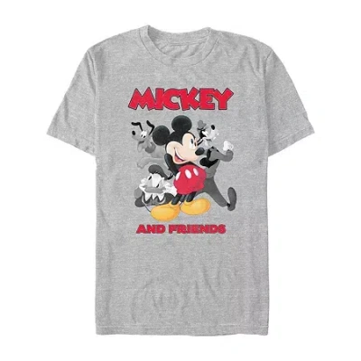Novelty Mens Short Sleeve Mickey Mouse Graphic T-shirt In Gray