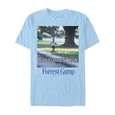 Novelty Mens Short Sleeve Forrest Gump Graphic T-shirt In Blue