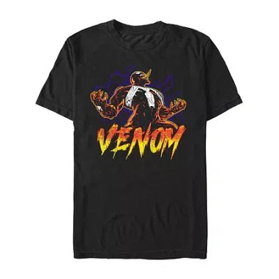 Novelty Mens Short Sleeve Venom Graphic T-shirt In Black