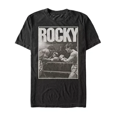 Novelty Mens Short Sleeve Rocky Graphic T-shirt In Black