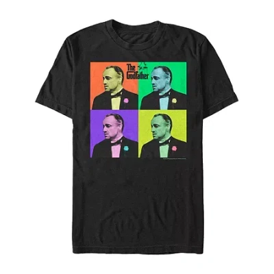 Novelty Mens Short Sleeve The Godfather Graphic T-shirt In Black