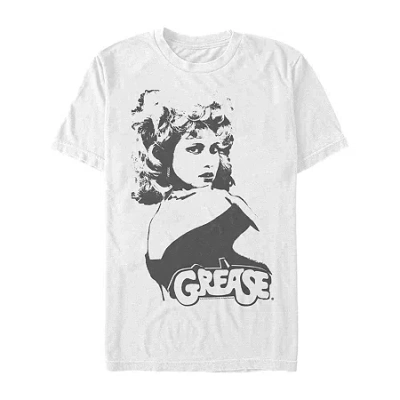 Novelty Mens Short Sleeve Grease Graphic T-shirt In White