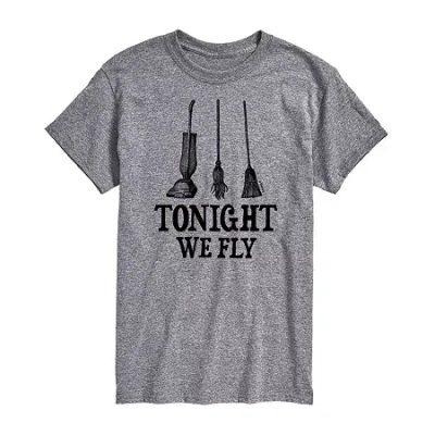 Novelty Mens Short Sleeve Hocus Pocus Graphic T-shirt In Gray