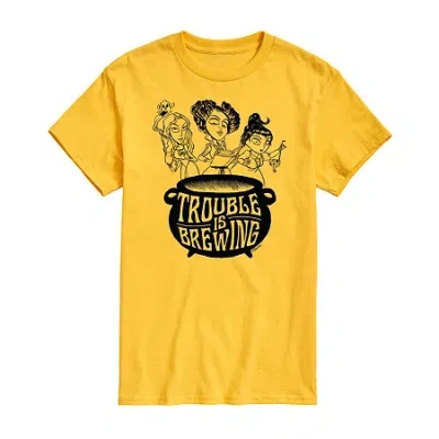 Novelty Mens Short Sleeve Hocus Pocus Graphic T-shirt In Yellow