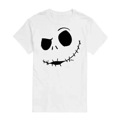 Novelty Mens Short Sleeve Nightmare Before Christmas Graphic T-shirt In White