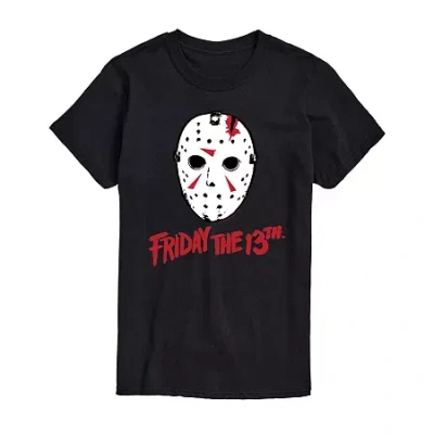 Novelty Mens Short Sleeve Friday The 13th Graphic T-shirt In Black