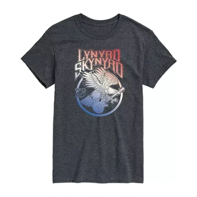 Novelty Mens Short Sleeve Lynyrd Skynyrd Graphic T-shirt In Gray