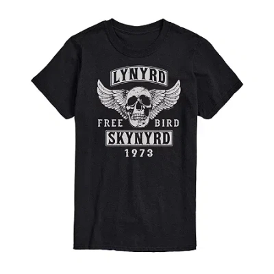 Novelty Mens Short Sleeve Lynyrd Skynyrd Graphic T-shirt In Black